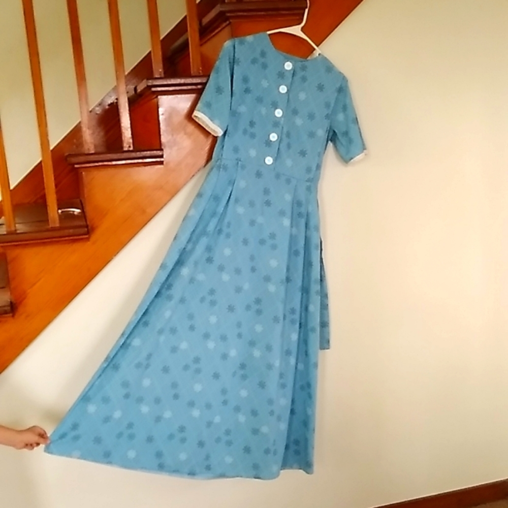 Handmade modest blue dress